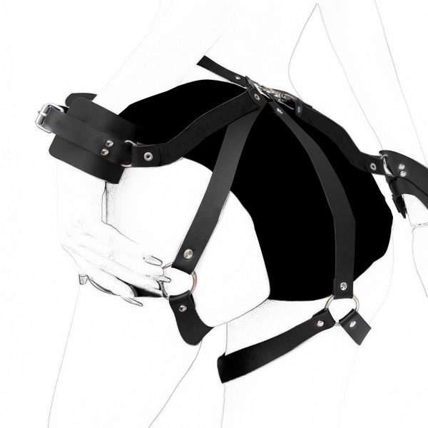 Leather binding pants suit leg ring belt handcuffs integrated popular jewelry strap smsexy leather hip cuff - Image 5