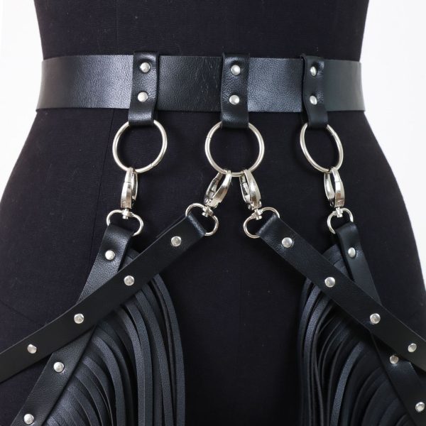 New AliExpress  hot all-match leather tassel restraint belt decorative personality performance skirt - Image 3