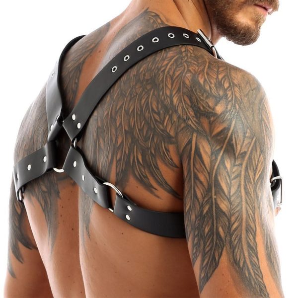 Foreign trade supplier trendy men's belt body constraint shoulder strap binding dark series smsexy leather binding belt - Image 10