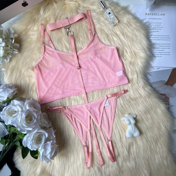 DEIR European and American Sexy Open File Panties Strap Intimates Mesh Intimates Set Sexy Kit - Image 8