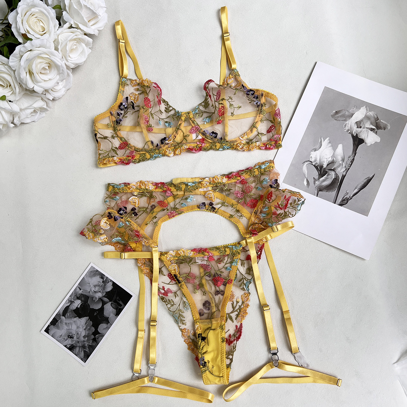 Heavy Industry Embroidery Lingerie Set: European American Sexy Underwear - Image 6