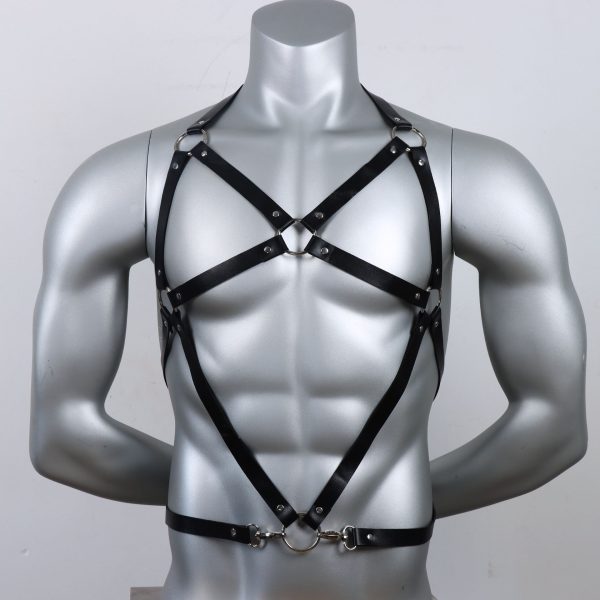 Men's sexy leather body strap SM fun binding sex tools stage wear props - Image 2