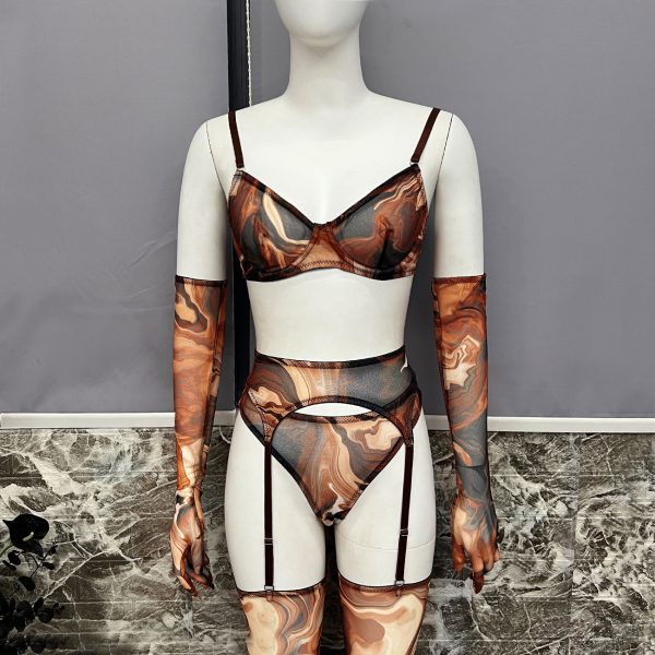 Dier European and American Ins Tie-Dye Sexy Intimates 5-Piece Set New Tie-Dye Sexy Intimates Sexy Kit - Image 6