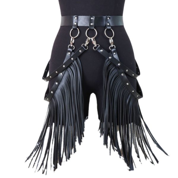 New AliExpress  hot all-match leather tassel restraint belt decorative personality performance skirt - Image 5