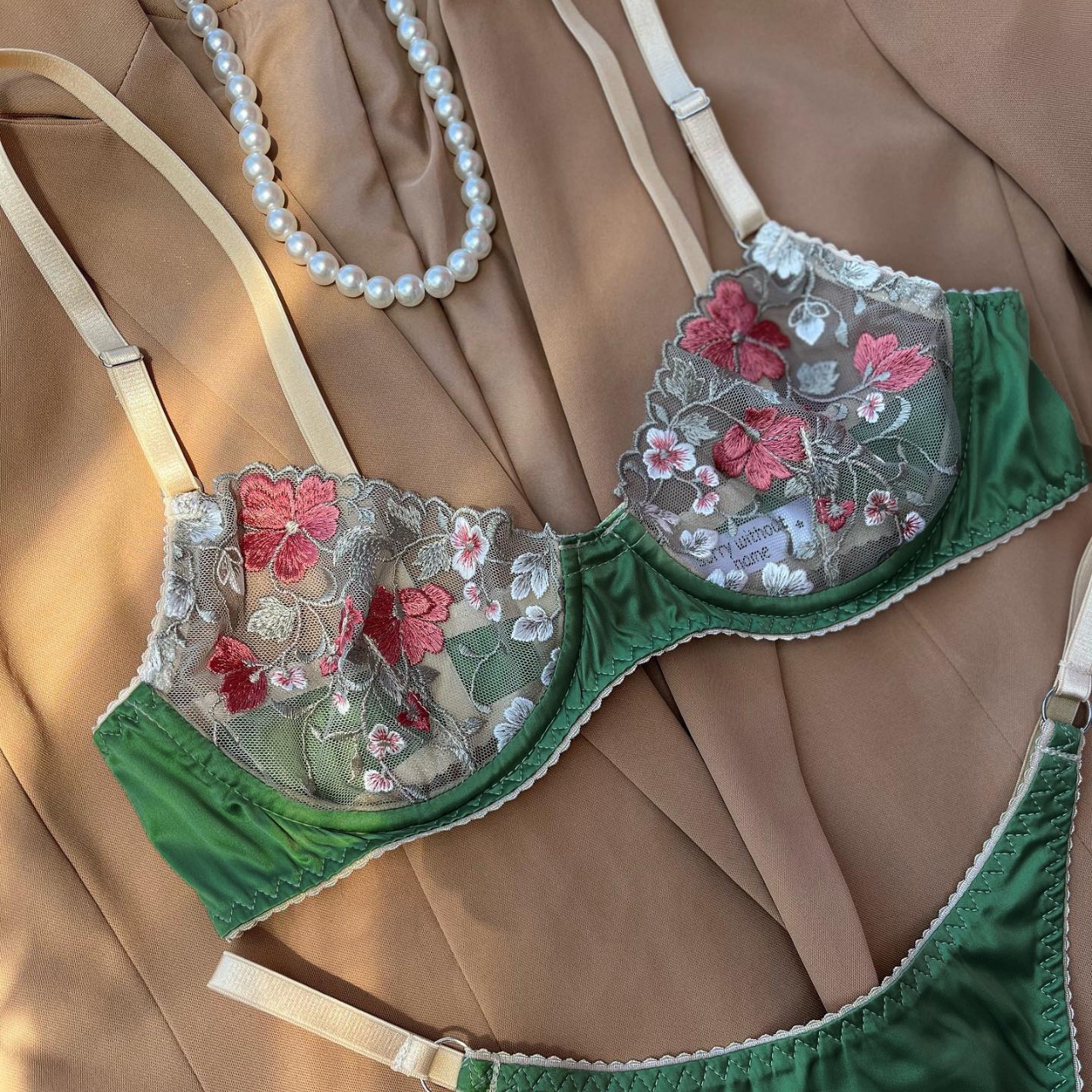 Embroidered Lace Two-Piece Set: Sexy See-Through Lingerie Suit - Image 2