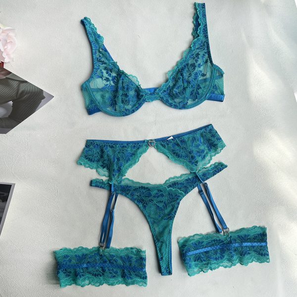 DIER European and American Export  Supply Two-color Lace Sexy Intimates with Steel Ring Set Intimates - Image 8