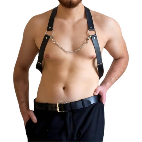 sm Amazon Explosive Punk Strap Belt Personalized Trendy Chain Leather Chest Belt Men's Sex Leather