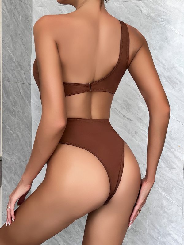 DIER new solid color sexy backless slant shoulder openwork jumpsuit outerwear - Image 5