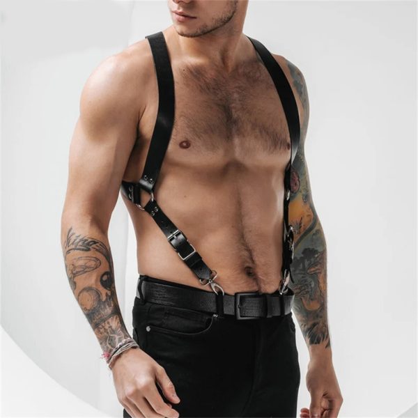 Hot Selling Trendy Men's Leather Belt Body Restraint Shoulder Strap Restraint Diablo Style SM Sexy Leather Strap - Image 6