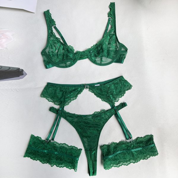 DIER European and American Export  Supply Two-color Lace Sexy Intimates with Steel Ring Set Intimates - Image 7