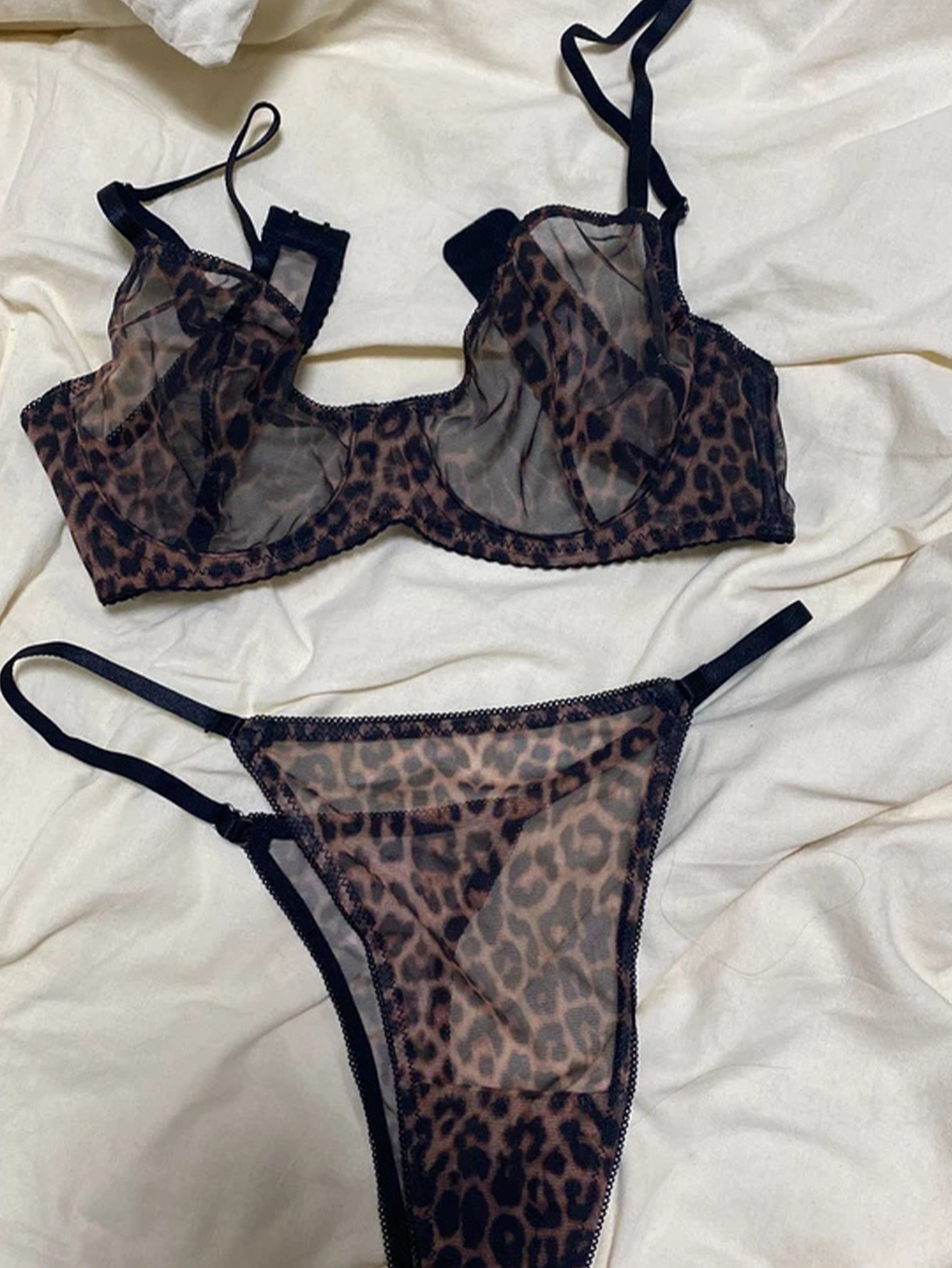 DIER Sexy Underwear French Bra Ultra-thin Mesh Fun suit - Image 8