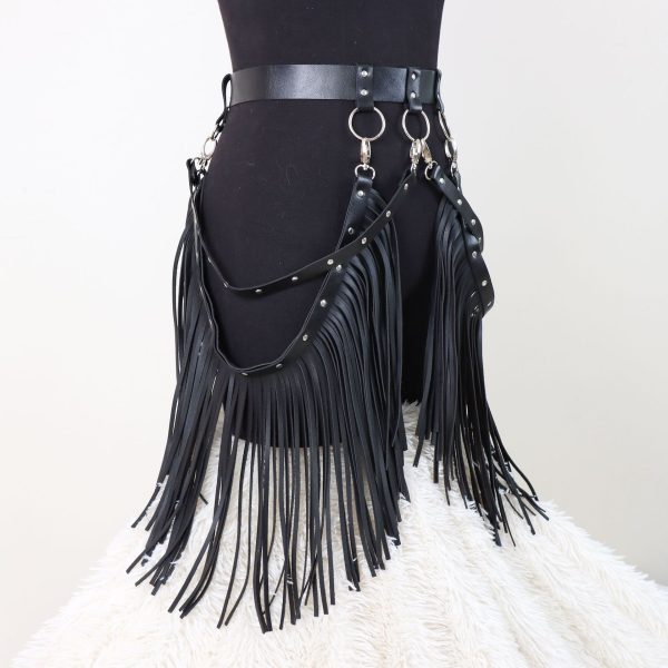 New AliExpress  hot all-match leather tassel restraint belt decorative personality performance skirt - Image 2