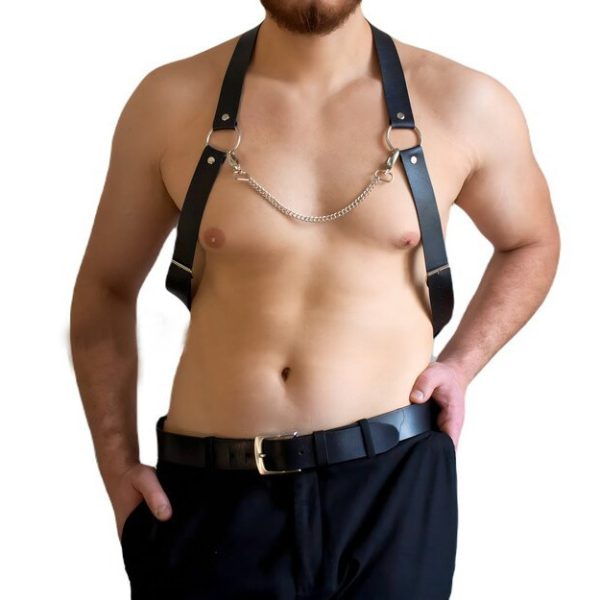 sm Amazon Explosive Punk Strap Belt Personalized Trendy Chain Leather Chest Belt Men's Sex Leather - Image 6