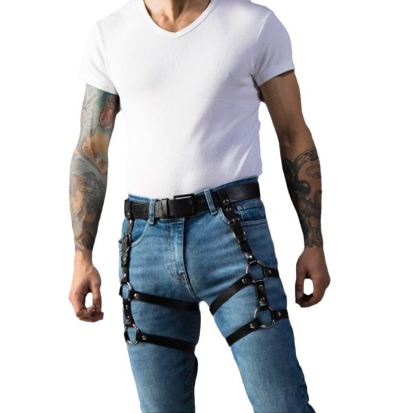 Factory hot selling couple sex products leggings binding toys men's sm adult products leather sexy binding pants - Image 5