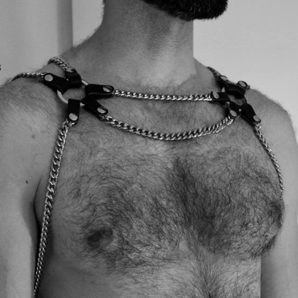 New sexy men's leather wearing restraint belt sexy hollow binding belt sex tools spot - Image 8