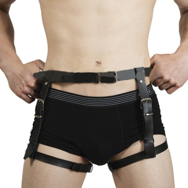 Hot sale  foreign trade belt accessories leg ring hanging pants leather pendant thigh strap men's and women's leather garter - Image 17