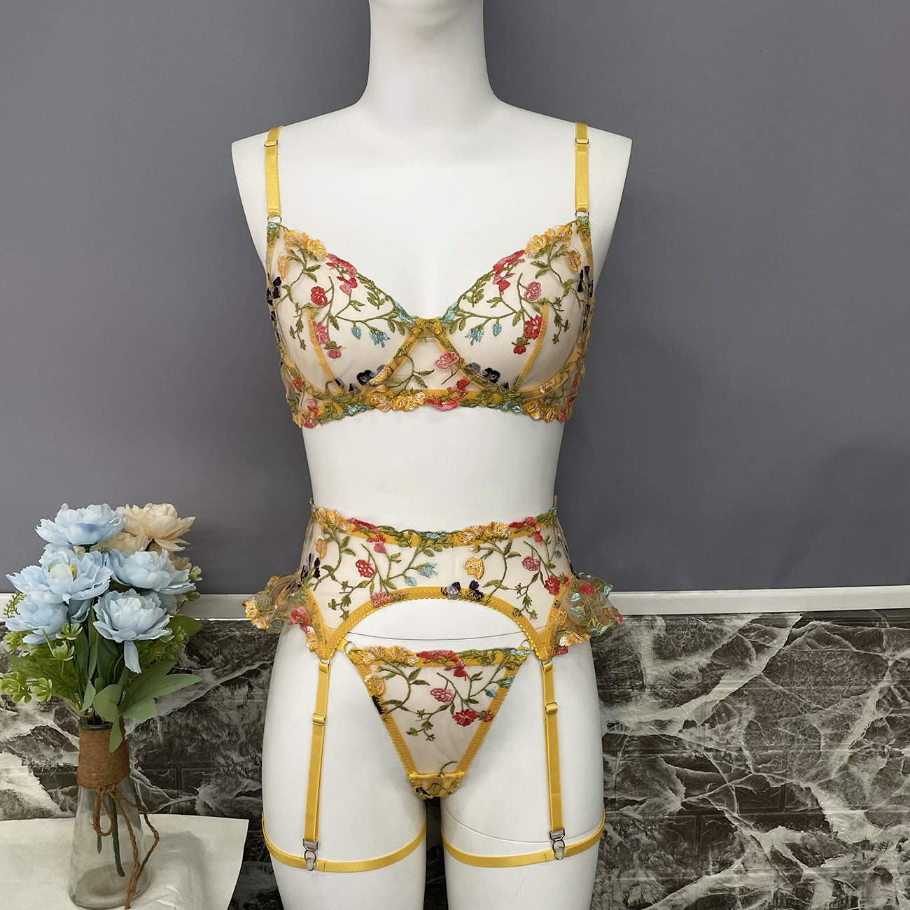 Heavy Industry Embroidery Lingerie Set: European American Sexy Underwear - Image 7