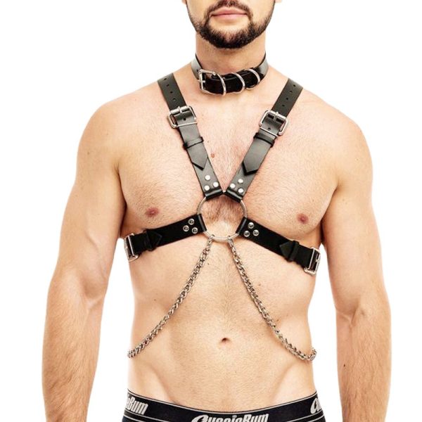 Men's wear leather binding clothes bar party performance clothes sm binding adjustable strap binding belt - Image 2