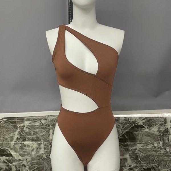 DIER new solid color sexy backless slant shoulder openwork jumpsuit outerwear - Image 7
