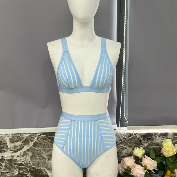 DIER  New Export Color-blocked Stripesd Outer Vest Sexy Two-piece Set for Women - Image 8