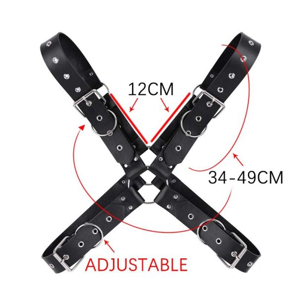 New European and American Strap Men's Personalized Leather Sling Pants Clip Casual All-match Decorative Shackle Shoulder Strap - Image 5