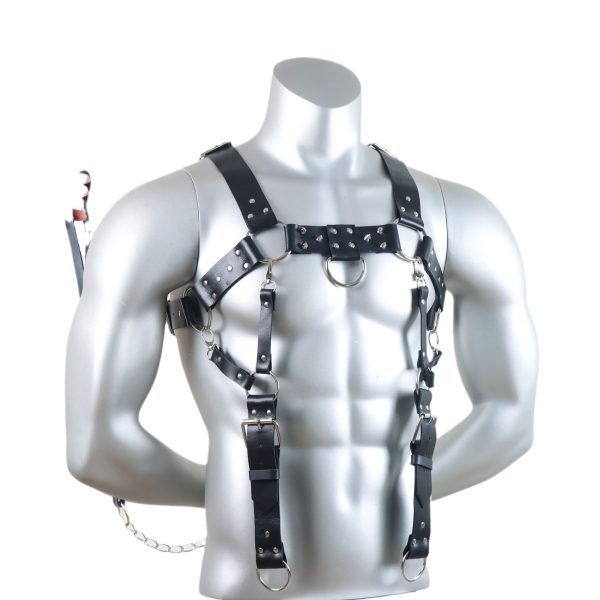Hot Selling Trendy Men's Leather Belt Body Restraint Shoulder Strap Restraint Diablo Style SM Sexy Leather Strap - Image 5