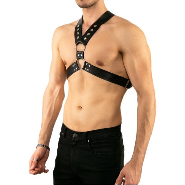 Men's Sex Leather Shackle Strap Hollow Tie Adult Sex Props Wear Body Shackle Clothes Spot