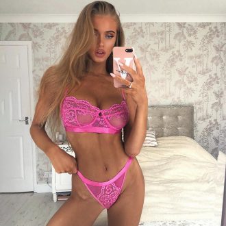 Explosive Spring and Summer Women's Multi-color Perspective Lace Lace Steel Ring Breast-support Underwear Fun Set