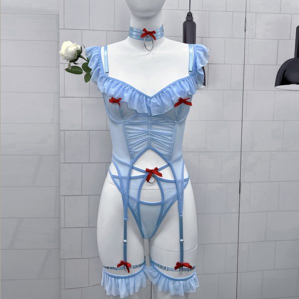 DIER Mesh Girl Sexy Stitching Fishbone Backless Sexy Strap Jumpsuit Women's Sexy Underwear - Image 6