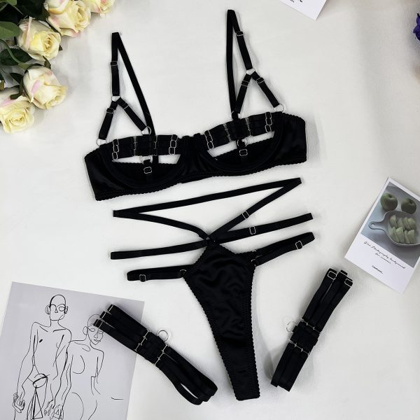 DIER New Products Europe and America   Women's Strap Perspective Hollow Sexy 3 Pieces - Image 6