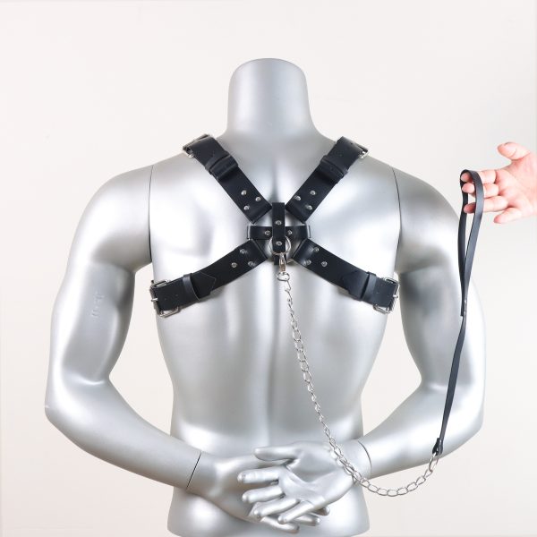 Hot Selling Trendy Men's Leather Belt Body Restraint Shoulder Strap Restraint Diablo Style SM Sexy Leather Strap - Image 4