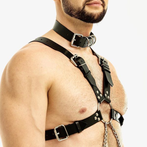 Men's wear leather binding clothes bar party performance clothes sm binding adjustable strap binding belt - Image 3