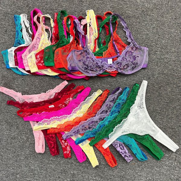 Europe and the United States foreign trade supply  new two-color lace sexy underwear with steel ring set underwear - Image 18