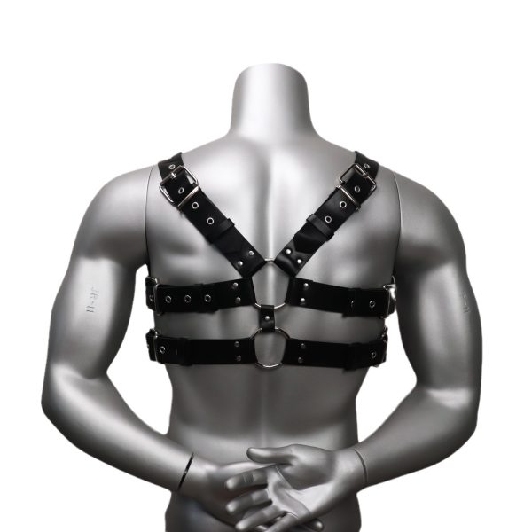 New European and American Strap Men's Personalized Leather Sling Pants Clip Casual All-match Decorative Shackle Shoulder Strap - Image 5