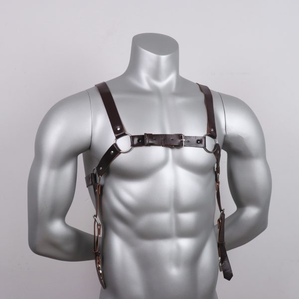 Foreign trade supplier trendy men's belt body constraint shoulder strap binding dark series smsexy leather binding belt - Image 9
