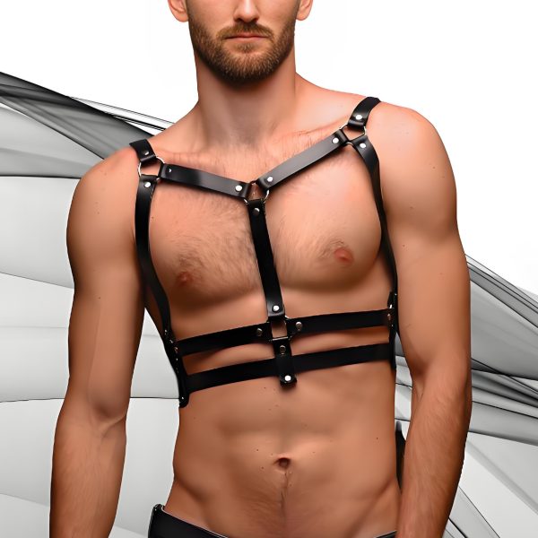 Foreign trade supplier trendy men's belt body constraint shoulder strap binding dark series smsexy leather binding belt - Image 15
