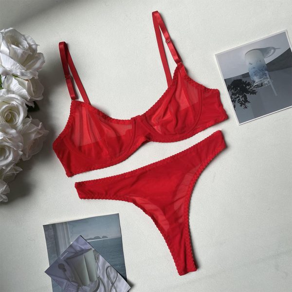 Dier Hot Selling Sexy Lingerie Sexy Perspective 2-Piece Kit - Image 7