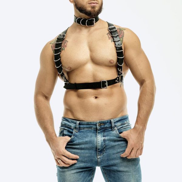 sm men's clothing alternative binding strap collar strap suit macho party costume spot - Image 3