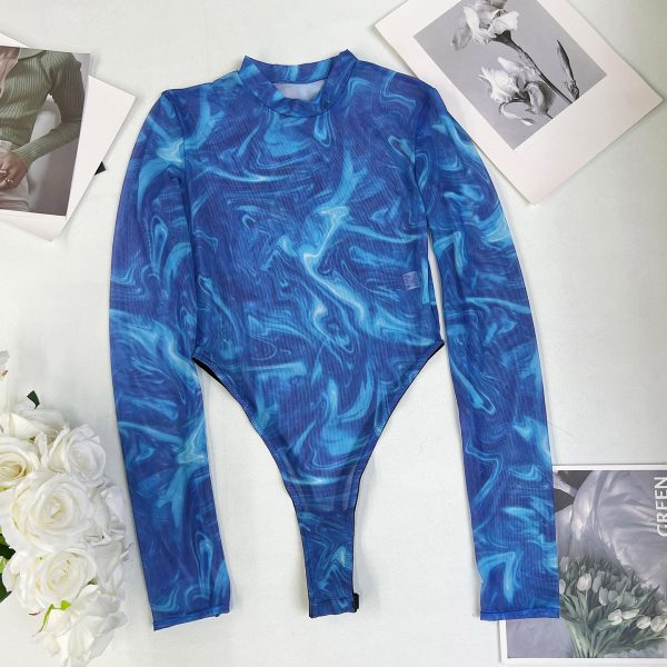 DIER Tie-dye Sexy Intimates Jumpsuit Tie-dye European and American Sexy Tight Outer Wear bodysuit Jumpsuit - Image 9
