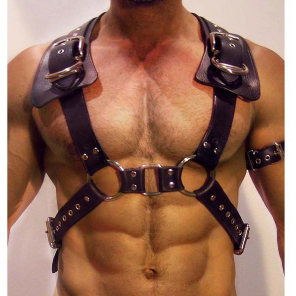 adult sex toys fierce men's leather binding clothes alternative binding binding belt flirting black leather clothes - Image 3