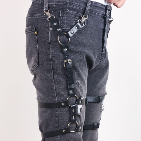 Hot sale  foreign trade belt accessories leg ring hanging pants leather pendant thigh strap men's and women's leather garter - Image 10
