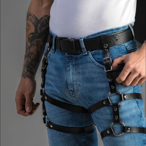 Factory hot selling couple sex products leggings binding toys men's sm adult products leather sexy binding pants - Image 2