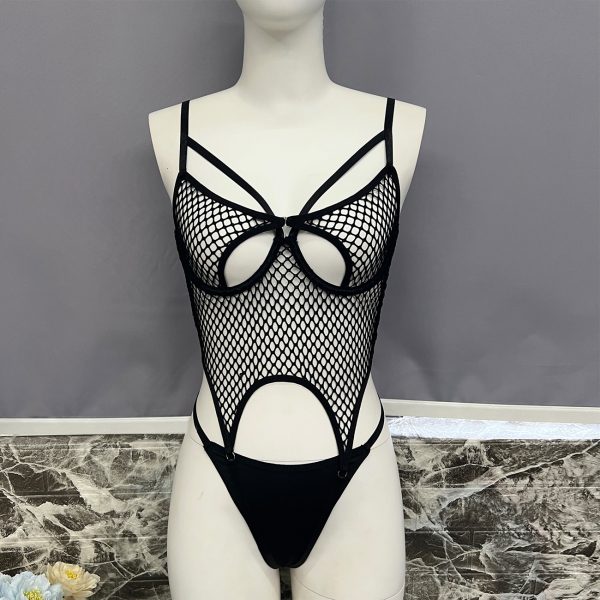 DIER Sexy Fishing Net Underwear Bra Ultra-thin Net Fishing Net Sexy suit Perspective conjoined - Image 7