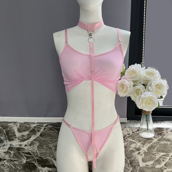 DEIR European and American Sexy Open File Panties Strap Intimates Mesh Intimates Set Sexy Kit - Image 9