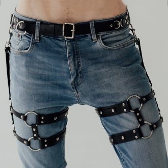 Hot sale  foreign trade belt accessories leg ring hanging pants leather pendant thigh strap men's and women's leather garter