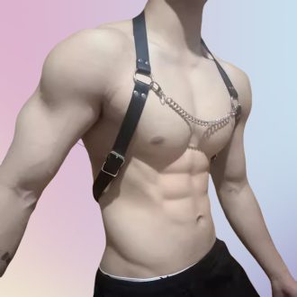 sm Amazon popular punk binding belt personality trendy chain leather chest strap support one-piece delivery