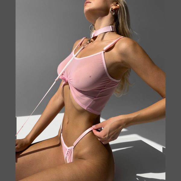DEIR European and American Sexy Open File Panties Strap Intimates Mesh Intimates Set Sexy Kit - Image 2