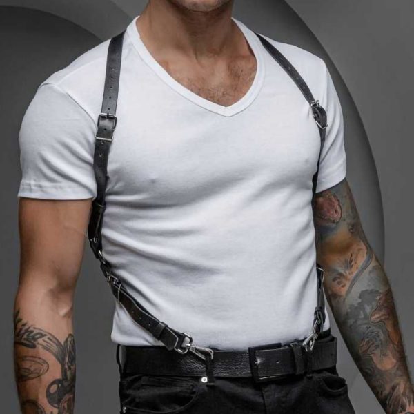 sm men's sexy leather strap sexy leather suspenders strap binding conditioning toys spot - Image 4