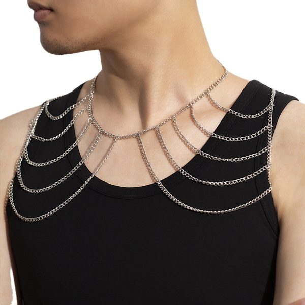 New  jewelry exaggerated design sense tassel chain body chain personality fashion variety of hip-hop shoulder neck chain - Image 3