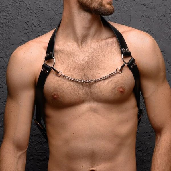 sm Amazon Explosive Punk Strap Belt Personalized Trendy Chain Leather Chest Belt Men's Sex Leather - Image 7